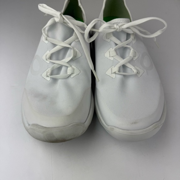 Oofos Mens 10 White OOmg Sport LS Low-Top Recovery Athletic Shoe Lace Up SEE ALL